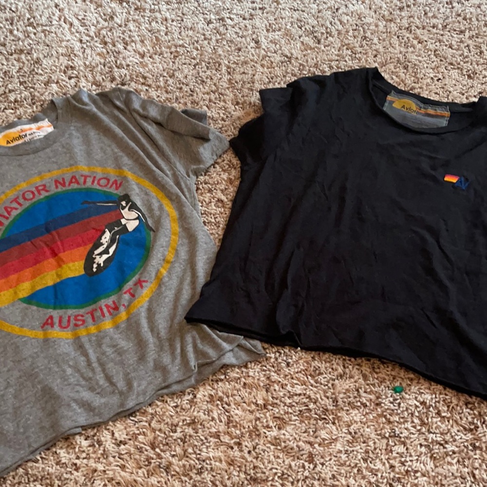 Two size small Aviator Nation tees